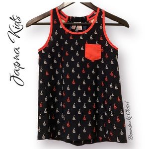 Japna Kids Nautical Print Boat Blue Orange Girls size 12